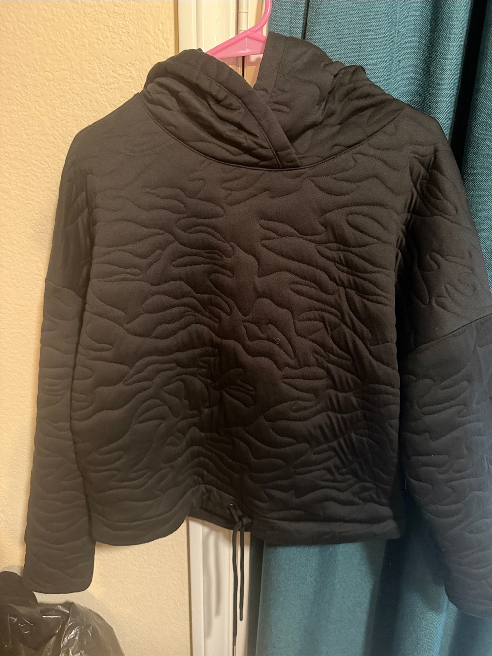 Women's Black Quilted Hoodie Jacket
